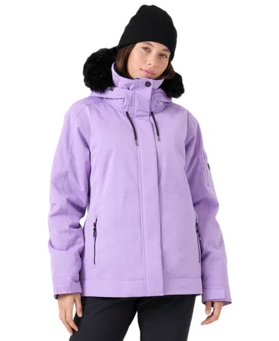 Roxy Women's Meade Removable-faux-fur Hooded Jacket In Sunlt Alium