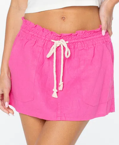 Roxy Women's Oceanside Front Pocket Mini Skirt In Pink