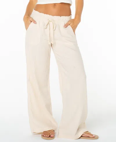 Roxy Women's Oceanside Wide-leg Pants In Sand