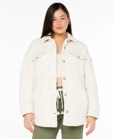 Roxy Women's Overlander Solid Button-up Jacket In Brown