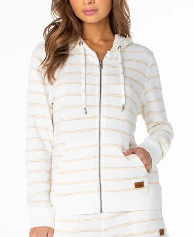 Roxy Women's Perfect Wave Striped Zip-up Hoodie In Multi