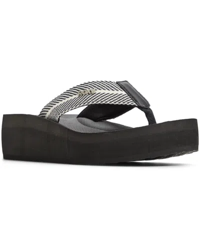 Roxy Women's Play Day Slip-on Flat Sandals In Black,white