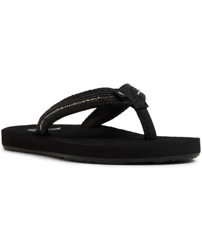 Roxy Women's Porto Bling Round Toe Flat Sandals In Black