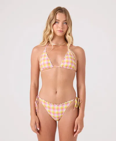 Roxy Women's Printed Tie-sides Pull-on Hipster Swim Bottoms In Brown
