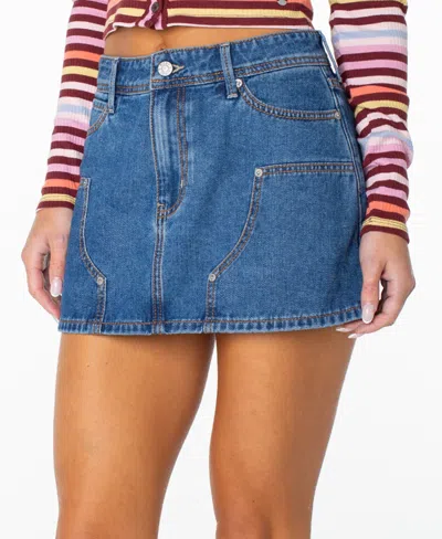 Roxy Women's Reel Life Carpenter Mini Skirt In Blue