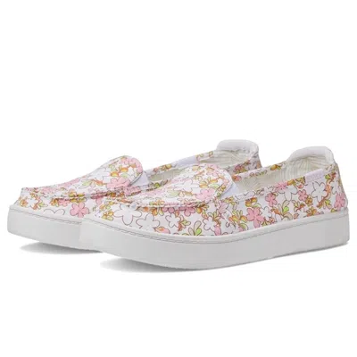 Roxy Minnow Plus Arjs600548 Shoes Women's White Floral Slip On Sneaker Jobb1380