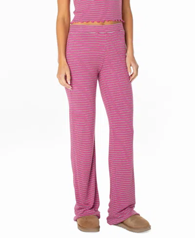 Roxy Women's Summer Fling Ribbed Wide-leg Pull-on Pants In Ibis Rose