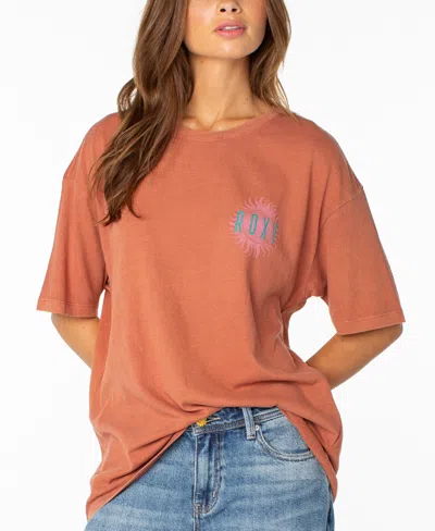 Roxy Women's Sun Club Graphic Drop-shoulder T-shirt In Chutney