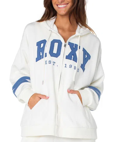 Roxy Women's Sunset Graphic Full-zip Hoodie In Cloud Dancer End Game