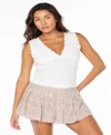 Roxy Sweet Talk Scallop Trim Cotton Tank In White