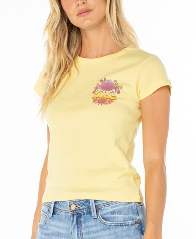 Roxy Tribal Sunset 90s Baby Tee In Yellow
