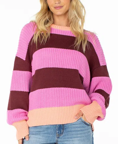Roxy Women's West-side Oversized Chunky Knit Sweater In Fuchsia Pnk