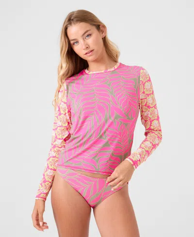 Roxy Women's Wild Sea Crewneck Rashguard In Multi