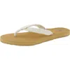Roxy Port Iii Womens Cotton Braided Flip-flops In White