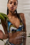 Roxy X Out From Under Salma Elongated Triangle Bikini Top In Blue, Women's At Urban Outfitters In Blue
