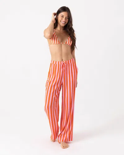 Roxy Ya Stripe Me Crazy Beach Pant In Red