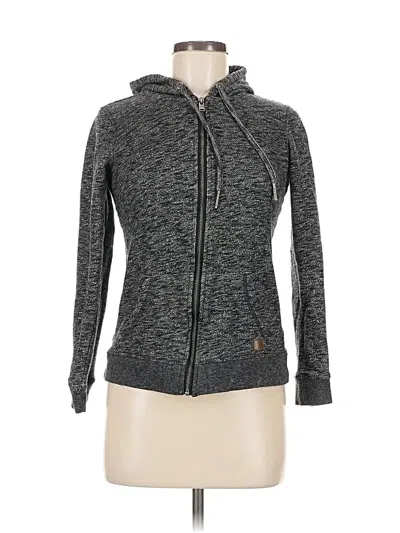 Pre-owned Roxy Zip Up Hoodie In Black