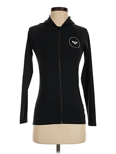 Pre-owned Roxy Zip Up Hoodie In Black
