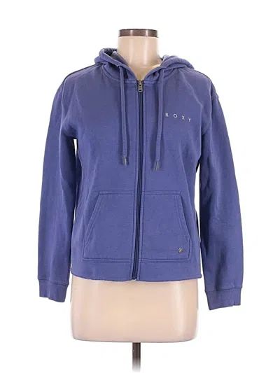 Pre-owned Roxy Zip Up Hoodie In Blue