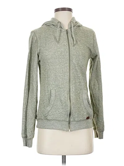 Pre-owned Roxy Zip Up Hoodie In Gray