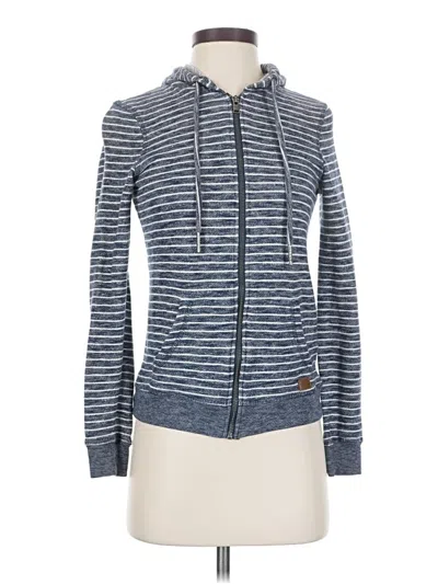 Pre-owned Roxy Zip Up Hoodie In Gray