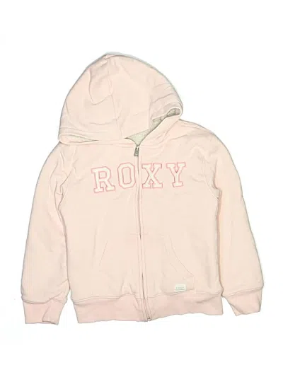 Pre-owned Roxy Kids' Zip Up Hoodie In Pink