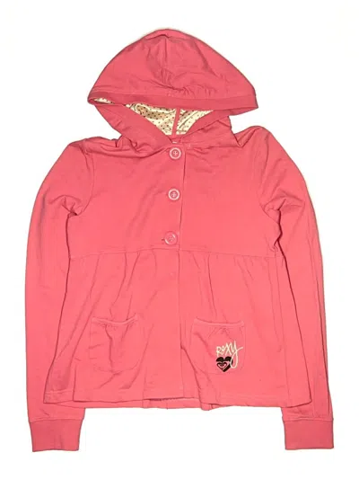 Pre-owned Roxy Kids' Zip Up Hoodie In Pink