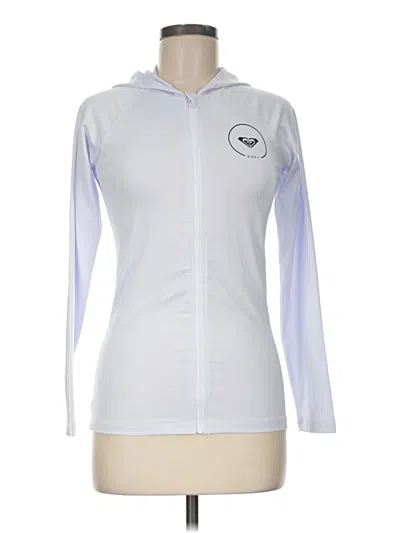 Pre-owned Roxy Zip Up Hoodie In Silver