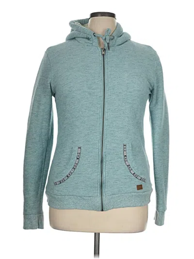 Pre-owned Roxy Zip Up Hoodie In Teal