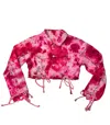 Roy G. Women's Pink / Purple Barbiecore Tie Dye Cropped Denim Jacket In Pink/purple