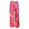Roy G. Women's Pink / Purple Rose Quartz Tie Dye Silk Pajama Pants In Pink/purple