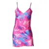 Roy G. Women's Pink / Purple Ultraviolet Smiley Tie Dye Silk Slip Mini Dress In Pink/purple