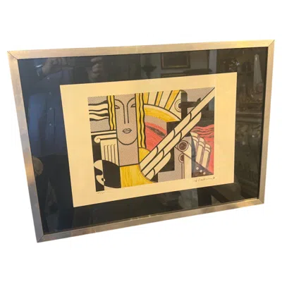 Pre-owned Roy Lichtenstein 21st Century Framed Pop Art 100/150 Lithograph Modern Art By  In Black