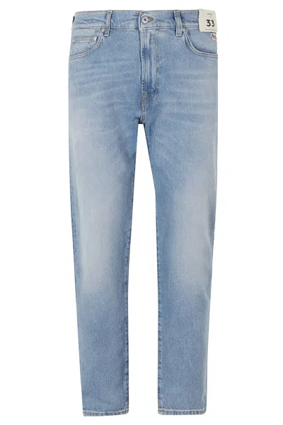 Roy Rogers Blue Dapper Five-pocket Relaxed Taper Cotton-blend Jeans