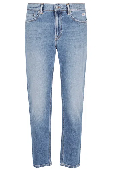 Roy Rogers Blue Five-pocket Regular Straight-leg Cotton-blend Jeans In Multi