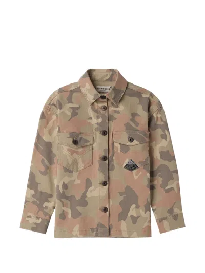 Roy Rogers Kids' Camouflage Button Coat In Green