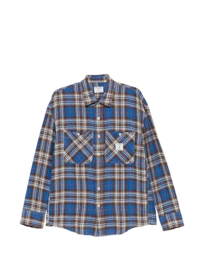 Roy Rogers Check Patch-pocket Shirt In Blue