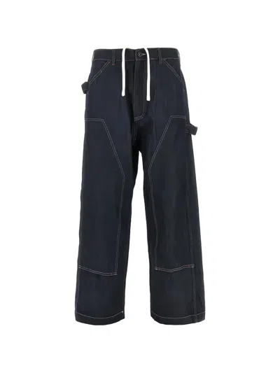 Roy Rogers Contrast-stitch Jeans In Blue