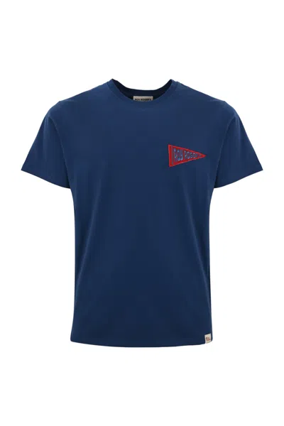 Roy Rogers Cotton T-shirt With Logo Patch In French Navy