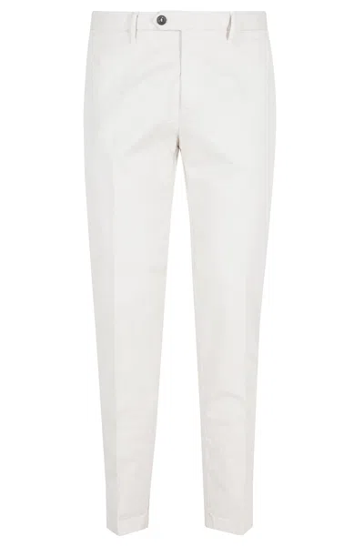 Roy Rogers Cream Conduit French Pockets Belt Loops Cotton-blend Chino Pants In White