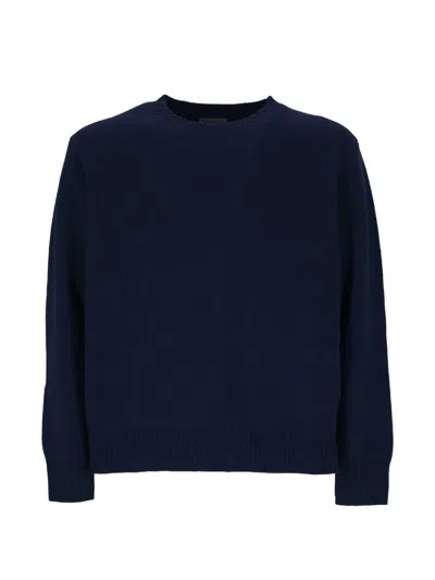 Roy Rogers Crew-neck Wool Sweater In Blue