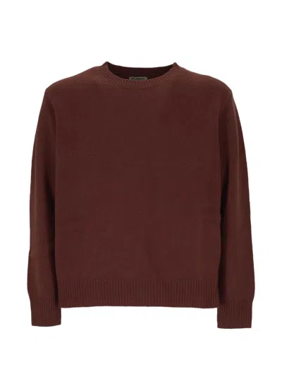Roy Rogers Crew-neck Wool Sweater In Brown