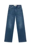 Roy Rogers Flattering Flare Fit Denim Jeans With Belt Loops And Logo Button Closure In Green