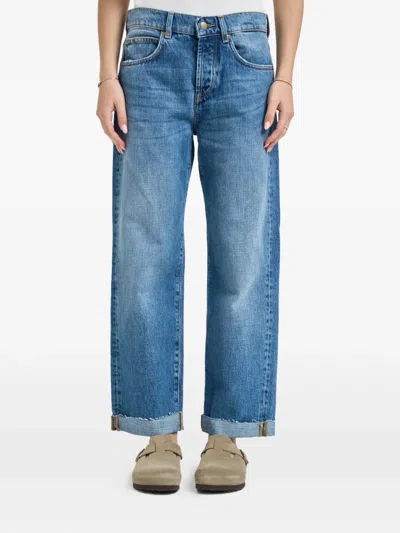 Roy Rogers Frayed-hem Jeans In Blue