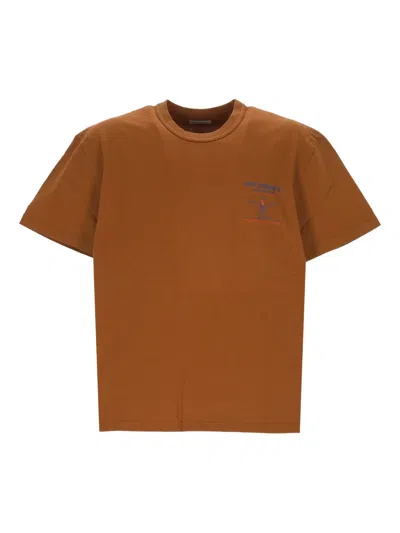 Roy Rogers Graphic Cotton T-shirt In Brown