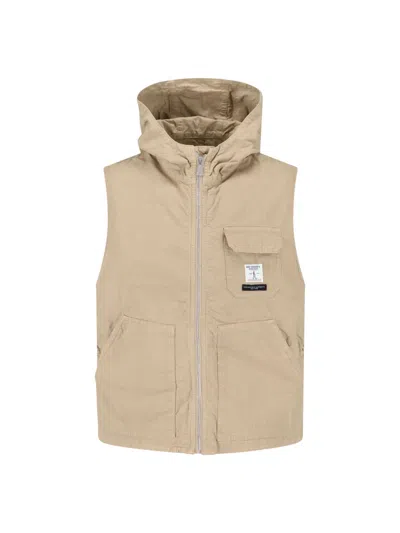 Roy Rogers X Engineered Garments Zip-up Hooded Gilet In Neutral