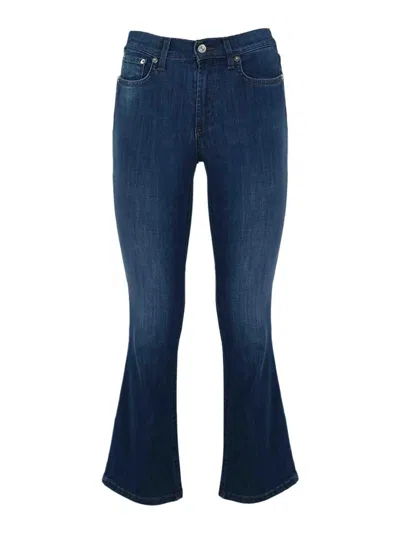 Roy Rogers Flare Cropped Jeans In Dark Wash