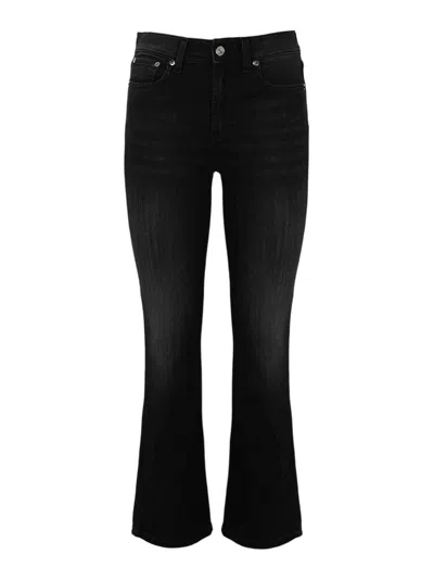 Roy Rogers Flare Jeans In Black Denim