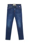 Roy Rogers Slim-fit Dark Wash Denim Jeans With Contrasting Stitching In Blue