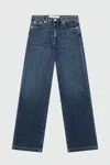 Roy Rogers Flattering Flare Fit Denim Jeans With Belt Loops And Logo Button Closure In Blue